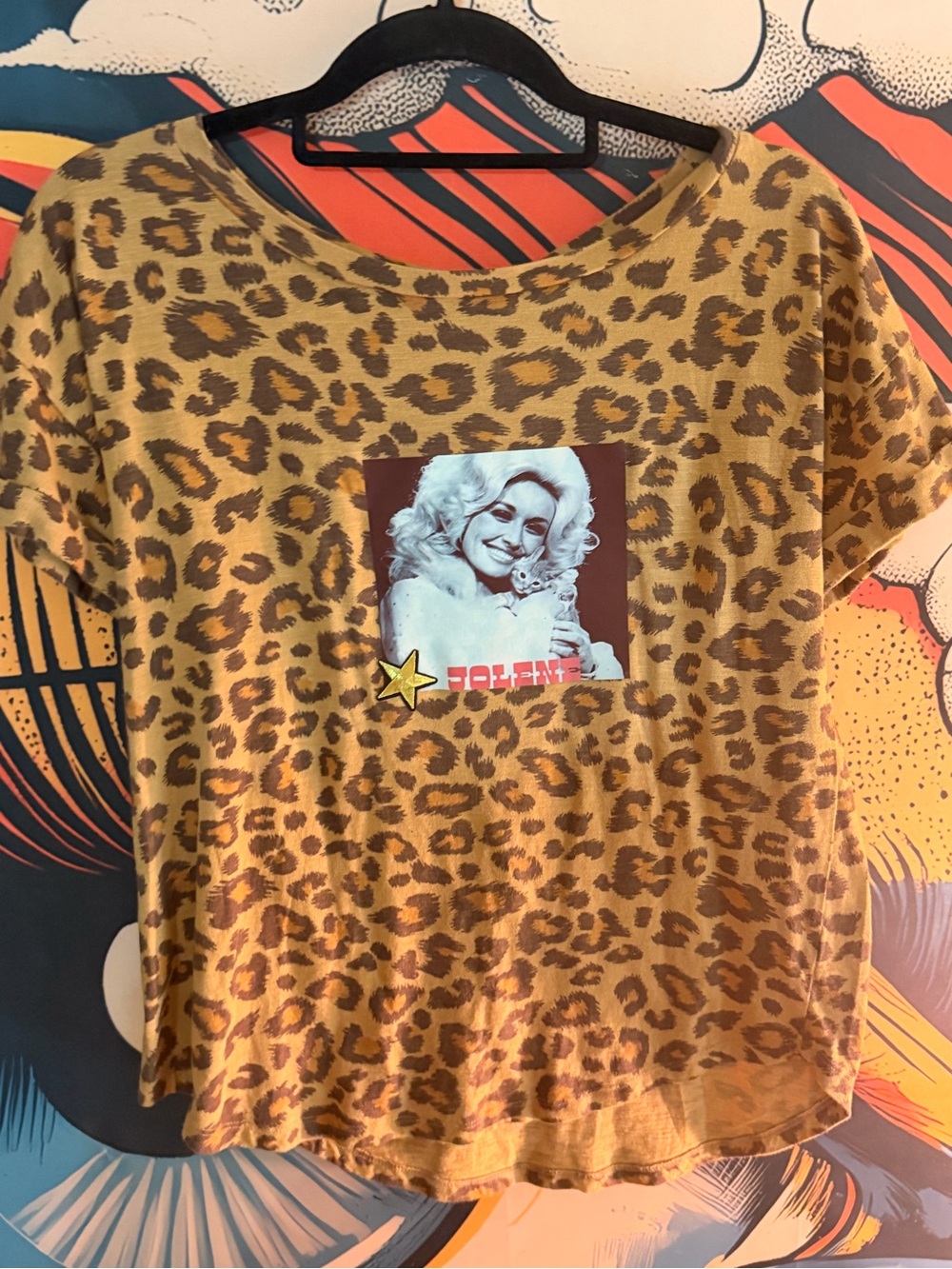 CUSTOM DOLLY PARTON Leopard Print Short Sleeve TSHIRT SOFT CAT MEDIUM